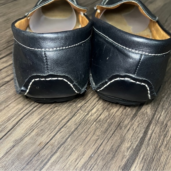 STEVE MADDEN Size 10.5 Novo Black Leather Driving Slip On Loafers Moc Toe - Picture 10 of 12